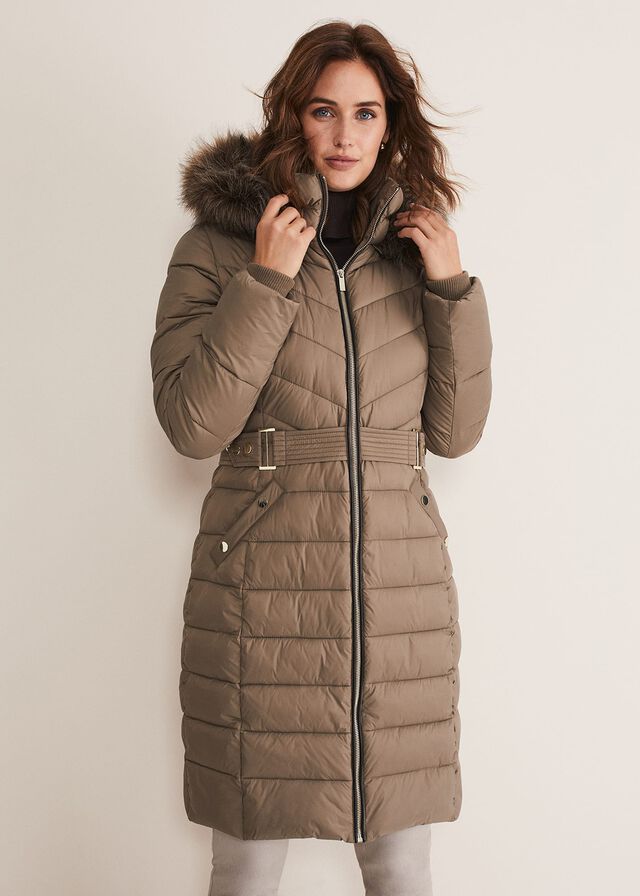 Phase Eight Synthia High Shine Puffer Coats Grey USA | 0635418-AK